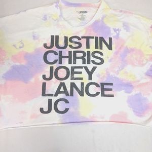 NSYNC Band Tie-Dye Tee Featuring Member names on Front.  3X